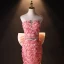 Sexy Rougissant Rose Perlage Volants Fleur Robe De Soirée 2024 Trompette / Sirène Bustier Sans Manches Dos Nu Noeud Train De Balayage Soirée Robe De Ceremonie