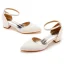 Schlicht Ivory / Creme Freizeit Satin Sandalen Damen 2023 Knöchelriemen 4 cm Thick Heels Low Heel Spitzschuh Sandaletten