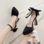 Fashion Black Evening Party Ankle Strap Bow Womens Shoes 2023 13 cm Stiletto Heels Pointed Toe Womens Shoes High Heels