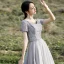 Chic / Belle Gris Robe De Bal 2022 Princesse V-Cou Perlage Paillettes Manches Courtes Dos Nu Longue Promo Robe De Ceremonie