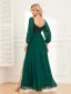 Chic / Beautiful Dark Green Sequins Split Front Evening Dresses 2024 A-Line / Princess Off-The-Shoulder Short Sleeve Backless Floor-Length / Long Evening Party Formal Dresses