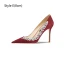 Fashion Black Rhinestone Evening Party Suede Pumps 2024 Leather 10 cm Stiletto Heels Pointed Toe Pumps High Heels