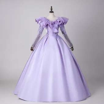 Vintage Retro Lavender Beading Sequins Prom Dresses 2026 Ball Gown Scoop Neck Long Sleeve Backless Floor Length Long Prom Formal Dresses