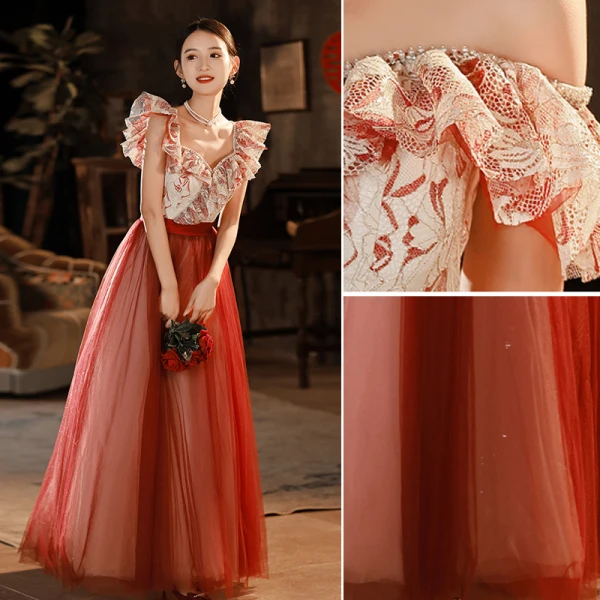 Charmant Rouge Perlage Paillettes Robe De Soirée 2022 Princesse De l'épaule Sans Manches Dos Nu Longue Soirée Robe De Ceremonie
