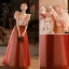 Charmant Rouge Perlage Paillettes Robe De Soirée 2022 Princesse De l'épaule Sans Manches Dos Nu Longue Soirée Robe De Ceremonie