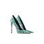 Fashion Green Plaid Evening Party Pumps 2024 Leather 10 cm Stiletto Heels Pointed Toe Pumps High Heels