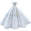 High End Elegante Ivory / Creme Handgefertigt Perlenstickerei Pailletten Brautkleider / Hochzeitskleider 2022 Ballkleid Bandeau Ärmellos Rückenfreies Lange Hochzeit