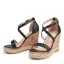Vintage / Retro Summer Black Street Wear Waterproof Womens Sandals 2023 Ankle Strap 11 cm Wedges Open / Peep Toe Sandals