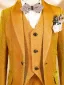 Glitter Yellow Fall Winter 6-piece Long Sleeve Boys Wedding Suits 2025 Body Jewellery Coat Necklace Pants Shirt Tie Vest