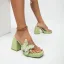 Mode Transparent Vert Cendré Vêtement de rue Faux Diamant Papillon Sandales Femme 2022 9 cm Talons Épais Peep Toes / Bout Ouvert Sandales Talons Hauts