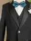Fall Winter Black 6-piece Boys Wedding Suits 2025 Long Sleeve Body Jewellery Coat Pants Shirt Tie Vest