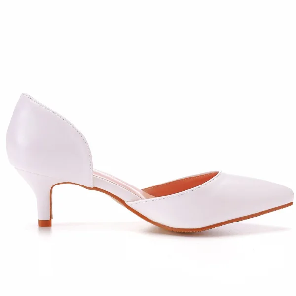 Modest / Simple White Casual Womens Sandals 2023 5 cm Stiletto Heels Pointed Toe Sandals High Heels