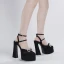 Fashion Mint Green Satin Rhinestone Bow Evening Party Womens Sandals 2023 Ankle Strap 14 cm Stiletto Heels Pointed Toe Sandals High Heels
