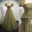 Chic / Beautiful Clover Green Pearl Sequins Prom Dresses 2023 A-Line / Princess Strapless Short Sleeve Backless Bow Floor-Length / Long Prom Formal Dresses