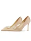 Mode Champagner Perle Schleife Abend Pumps 2024 Leder 8 cm Stilettos Spitzschuh Pumps Hochhackige