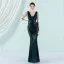 Sparkly Black Sequins Evening Dresses 2022 Trumpet / Mermaid V-Neck Beading Sleeveless Floor-Length / Long Evening Party Formal Dresses