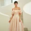 Élégant Rougissant Rose Organza Promo Robe De Bal 2022 Princesse Bustier Sans Manches Dos Nu Longue Robe De Ceremonie