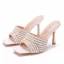 Sexy White Evening Party Pearl Rhinestone Summer Womens Sandals 2023 9 cm Stiletto Heels Open / Peep Toe Sandals High Heels