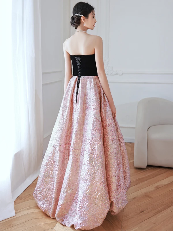 Chic / Beautiful Candy Pink Prom Dresses 2022 A-Line / Princess Strapless Sleeveless Backless Floor-Length / Long Prom Formal Dresses
