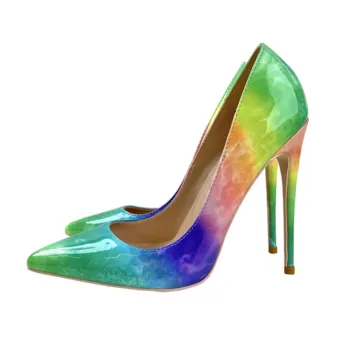Unusual Multi Colors Doodle Prom Pumps High Heels 2022 12 Cm Stiletto Heels Pointed Toe Pumps