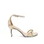 Sexy Gold Rhinestone Evening Party Womens Sandals 2022 Leather Ankle Strap 8 cm Stiletto Heels Open / Peep Toe Sandals High Heels
