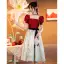 Chic / Belle Bordeaux Robe De Soirée 2022 Princesse Encolure Carrée Manches Courtes Dos Nu Noeud Ceinture Perle Thé Longueur Robe De Ceremonie
