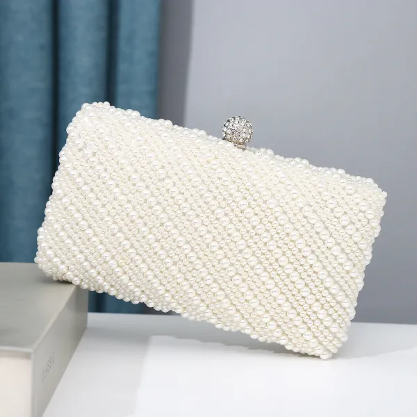 Chic Beautiful Ivory Pearl Rhinestone Prom Clutch Bags 2023