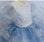 Fashion Sky Blue Star Sequins Cascading Ruffles Birthday Flower Girl Dresses 2022 Ball Gown Scoop Neck Puffy Short Sleeve Floor-Length / Long Flower Girl Dresses