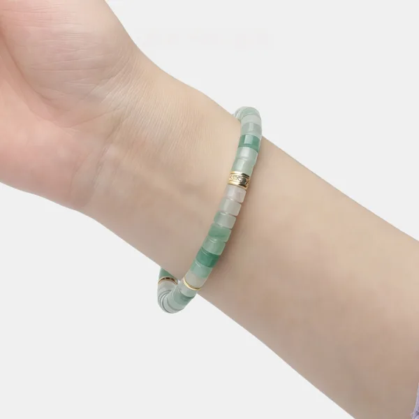 Chic / Beautiful Handmade  Gradient-Color Green Jadeite Bracelets Accessories 2026