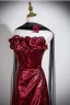 Sexy Bordeaux Paillettes Robe De Soirée 2025 Trompette / Sirène Volants Bustier Sans Manches Dos Nu Train De Balayage Robe De Ceremonie