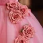 Flower Fairy Candy Pink Appliques Prom Dresses 2025 Ball Gown Off-The-Shoulder Short Sleeve Backless Floor-Length / Long Prom Formal Dresses