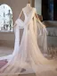 Modest / Simple White Trumpet / Mermaid Wedding Dresses 2024 Strapless Sleeveless Backless Floor-Length / Long Wedding