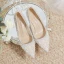 Charming Silver Beading Pearl Rhinestone Wedding Shoes 2024 7 cm Stiletto Heels Pointed Toe Wedding Pumps High Heels