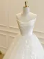 Fabulous A-Line / Princess Ivory Lace Flower Wedding Dresses 2025 Crossed Straps Floor-Length / Long Tulle Sleeveless