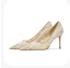 Elegant Ivory Leather Lace Wedding Shoes 2024 Wedding 6 cm Stiletto Heels Pointed Toe Pumps High Heels