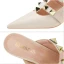 Romain Sexy Nues Soirée Rivet Chaussures Femmes 2022 T-Strap 6 cm Talons Aiguilles À Bout Pointu Talons Hauts