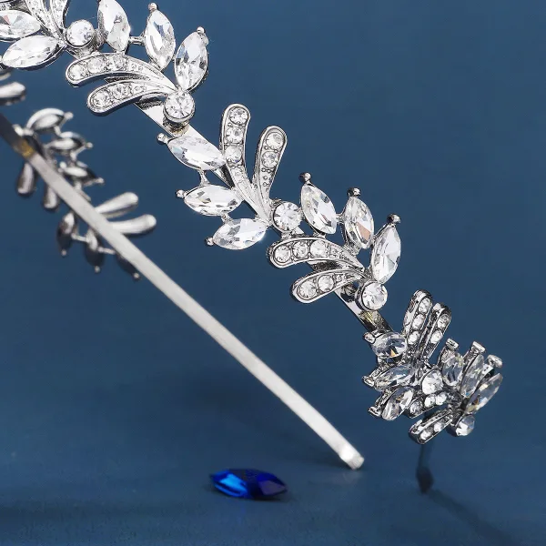 Vintage Sølv Rhinestone Legering Har Tilbehor Hårbøyle 2023 Bryllup
