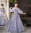 Sparkly Lavender Bow Sequins Birthday Flower Girl Dresses 2025 Ball Gown High Neck Long Sleeve Sweep Train