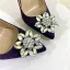 Chic / Beautiful Satin Purple Rhinestone Pumps 2022 Cocktail Party 12 cm Stiletto Heels Pointed Toe Pumps High Heels