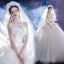 Elegant White Appliques Wedding Dresses 2025 Ball Gown Strapless Sleeveless Backless Court Train Wedding