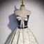 Fashion Navy Blue Satin Prom Dresses 2022 A-Line / Princess Strapless Sequins Bow Sleeveless Backless Sweep Train Formal Dresses