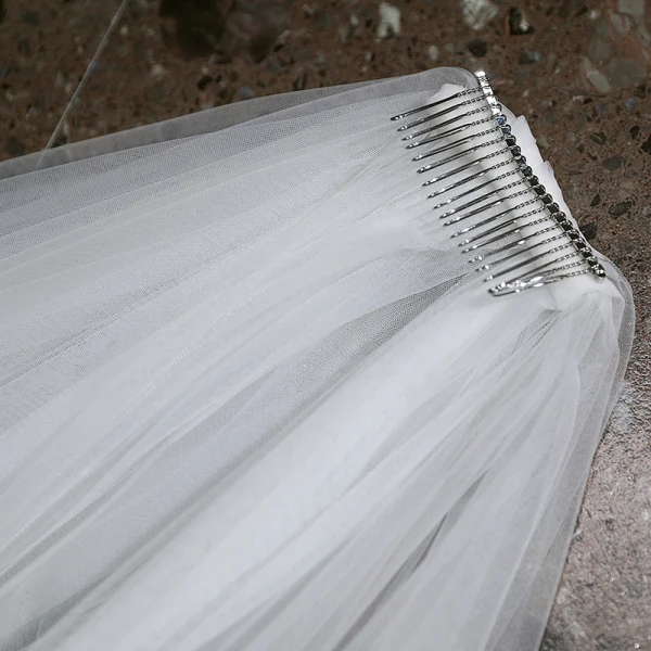Vintage / Originale Blanche Voile De Mariée 3 m Tulle Chapel Train 2024