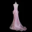 Fantaisiste Rose Bonbon Perlage Faux Diamant Paillettes Robe De Soirée 2026 Satin Trompette / Sirène Bustier Sans Manches Dos Nu Train De Balayage Robe De Ceremonie