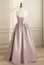 Modest / Simple Blushing Pink Prom Dresses 2023 A-Line / Princess Strapless Sleeveless Backless Floor-Length / Long Prom Formal Dresses