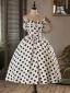 Fashion White Homecoming Spotted Graduation Dresses 2024 Ball Gown Strapless Sleeveless Backless Short Formal Dresses