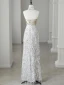 Scintillantes Blanche Perlage Paillettes Gland Robe De Soirée 2024 Trompette / Sirène Titulaire Sans Manches Dos Nu Longue Soirée Robe De Ceremonie