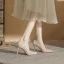 Chic / Belle Noire En Dentelle Faux Diamant Soirée Cuir Escarpins 2022 8 cm Talons Aiguilles À Bout Pointu Escarpins Talons Hauts