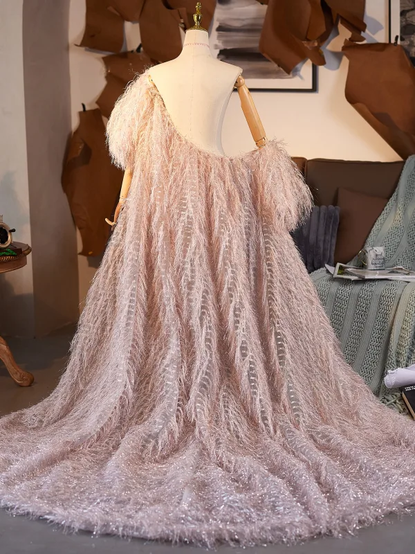Charming Blushing Pink Tassel Prom Short Sleeve shawl 2025