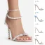 Sexy Charmant Rosa Abend Sandalen Damen 2022 Perle Knöchelriemen 11 cm Stilettos Peeptoes Sandaletten Hochhackige
