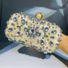 Charming Bling Bling Handmade  Rhinestone Evening Party Gold Clutch Bags 2023